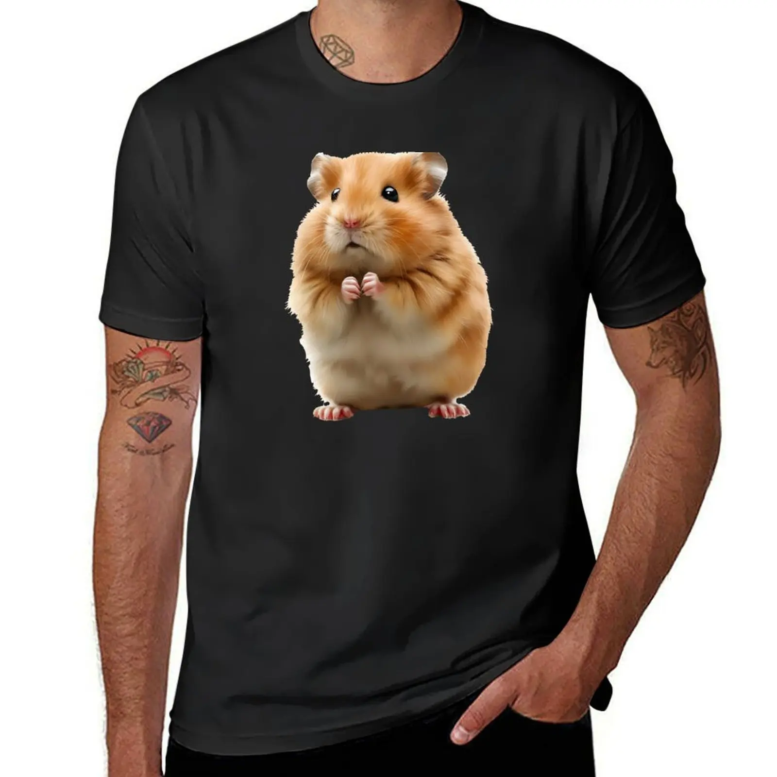 

Teddy hamster T-Shirt summer clothes plus size tops tops mens plain t shirts