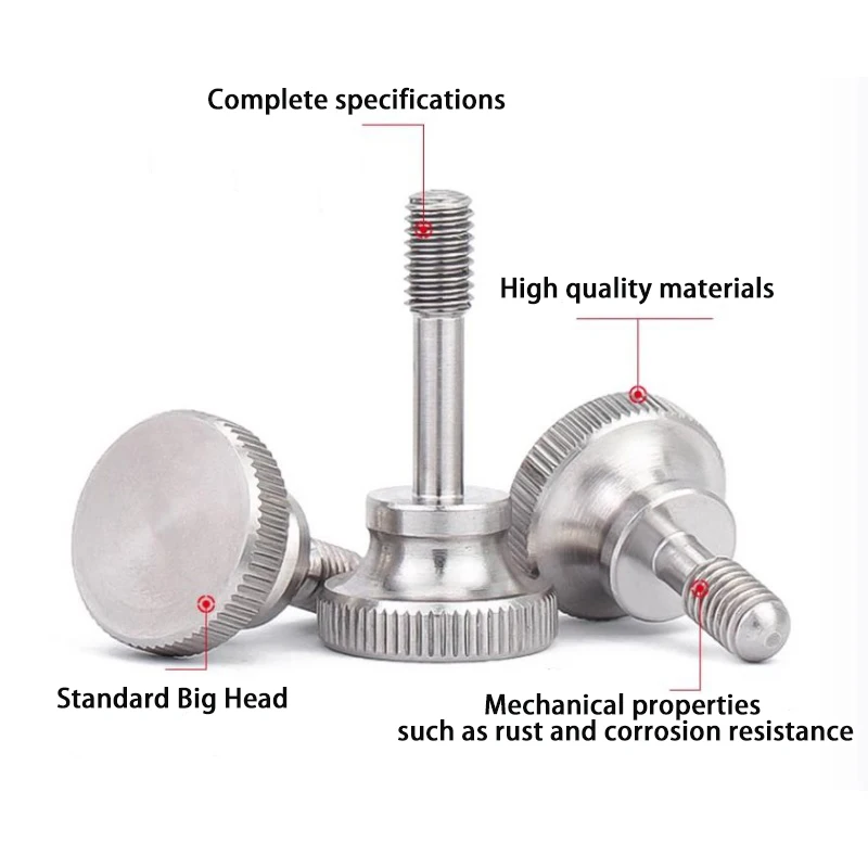 M3 M4 M5 M6 GB819 304 ステンレス鋼ローレットハイステップヘッド手締めカーテンウォールガラスロック親指メートルねじボルト DIN464