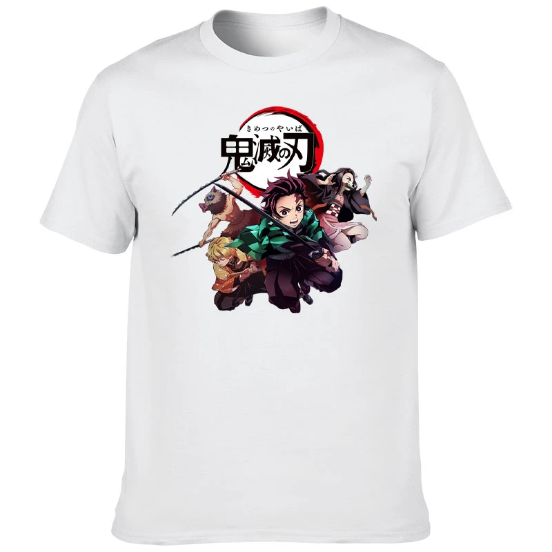 2024  round neck short sleeved t-shirt slim fit,loose fit,minimalist short sleeved men's F171 Demon Slayer Kimetsu no Yaiba