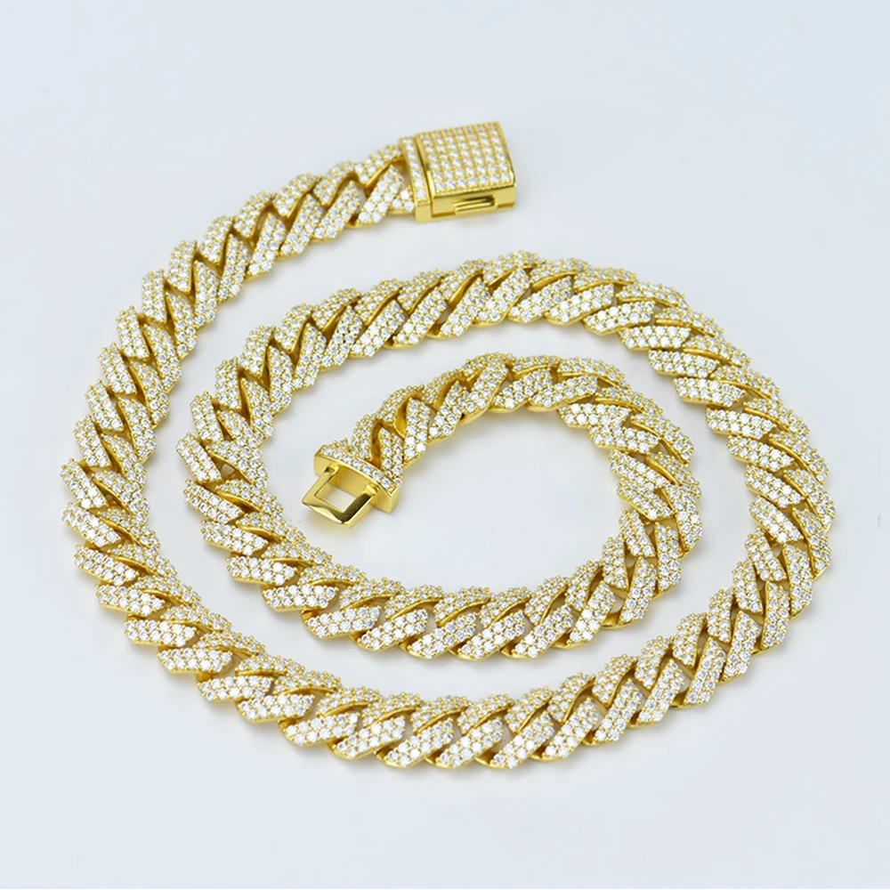 XingYue Cuban Link Chain Iced Out Miami Cuban Necklace 14mm 22