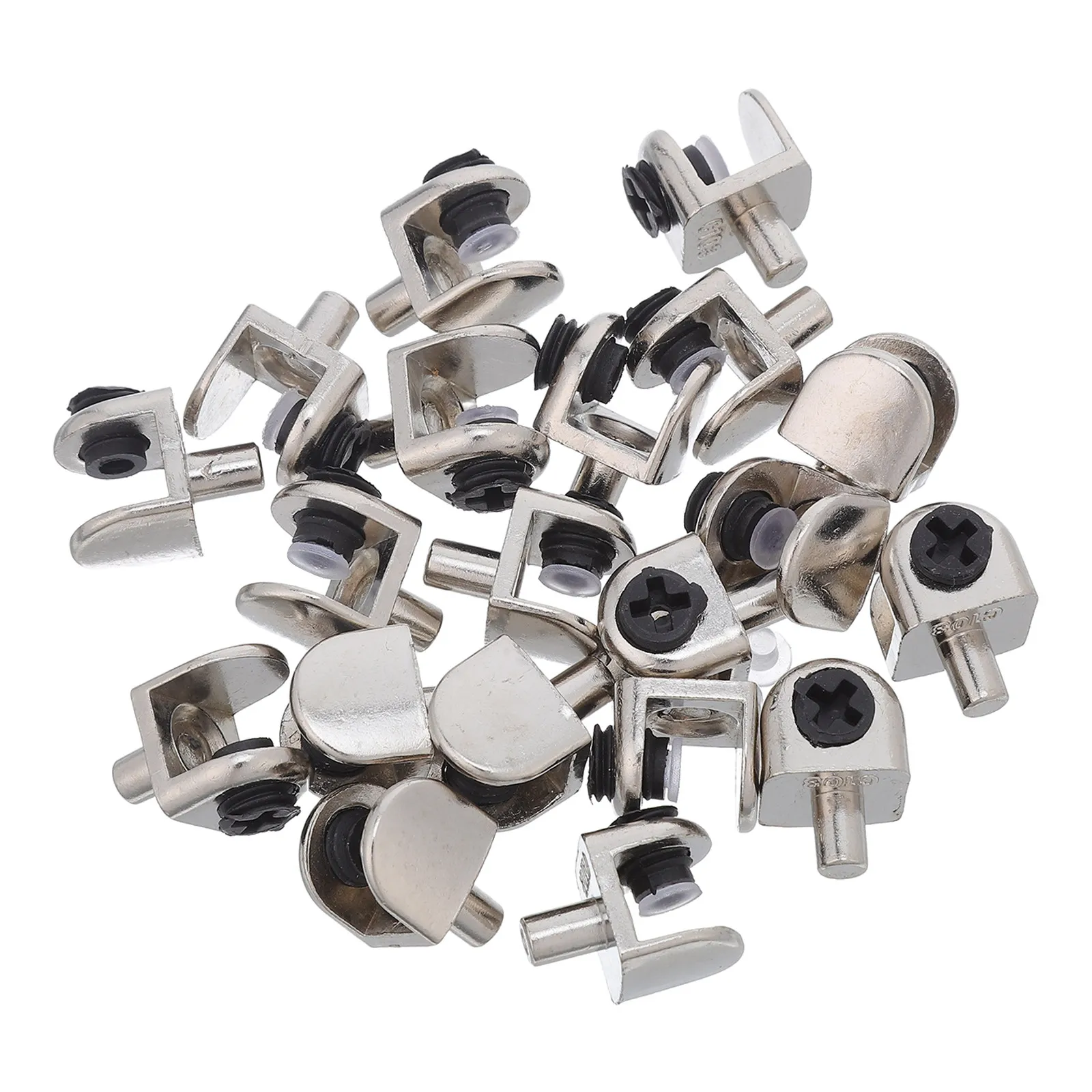 

20Pcs Fixed Glass Clamp Bracket Zinc Alloy for Glass Shelves Panels 4-8Mm Thick Stable Wall Mount Shower Bathroom Shelf Support
