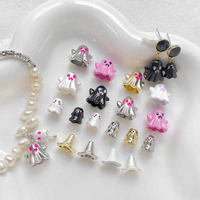 Kiss Jewelry Cute Halloween Ghost Shape Loose Beads Accessories for Jewelry Necklace Earrings Bracelet DIY Beads Materials