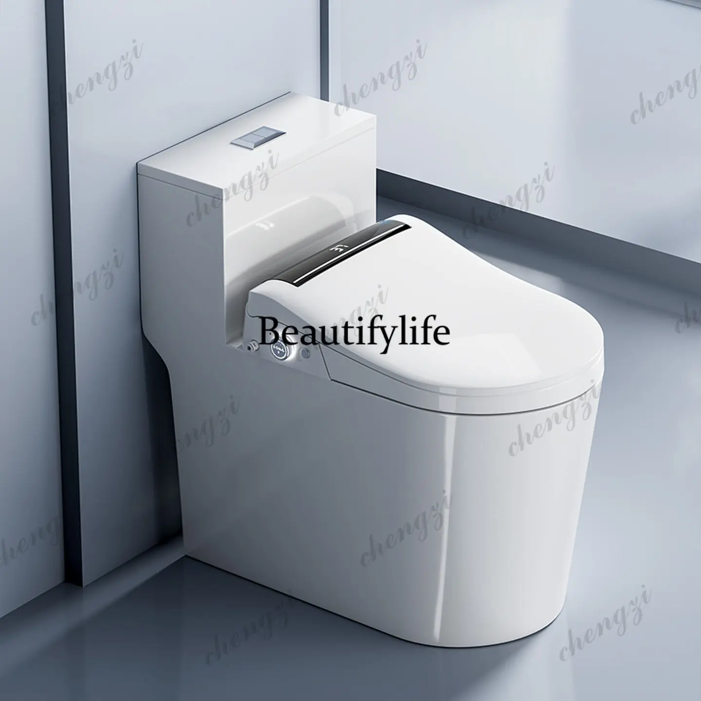 Fully automatic integrated intelligent heating and cleaning toilet with water tank can be flushed after power failure