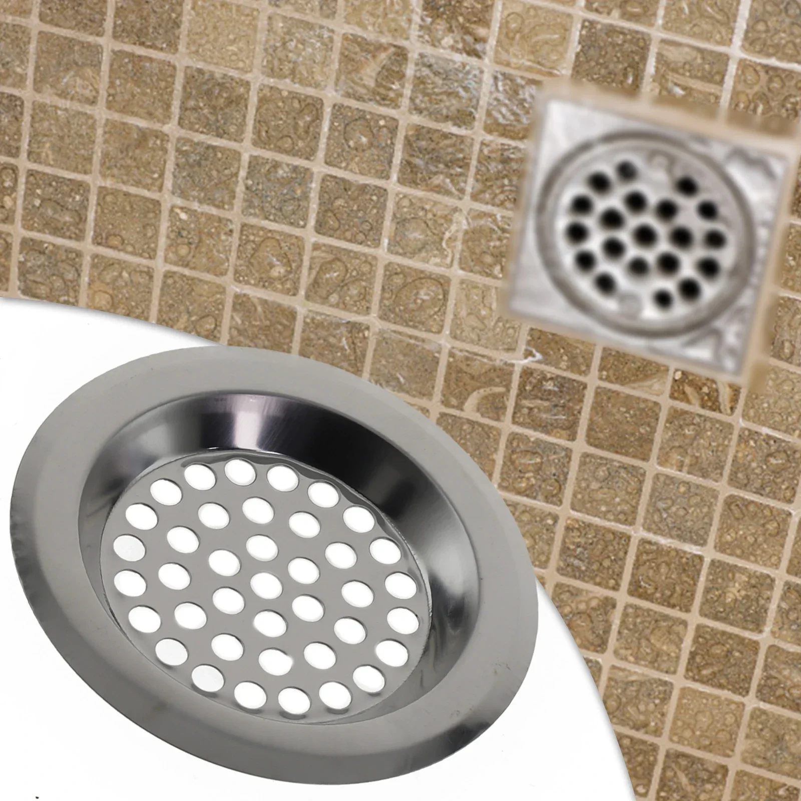 Stainless Steel Bathroom Kitchen Sink Strainer Bathroom Shower Drain Filter Cover Hair Catcher Stopper 60/75mm