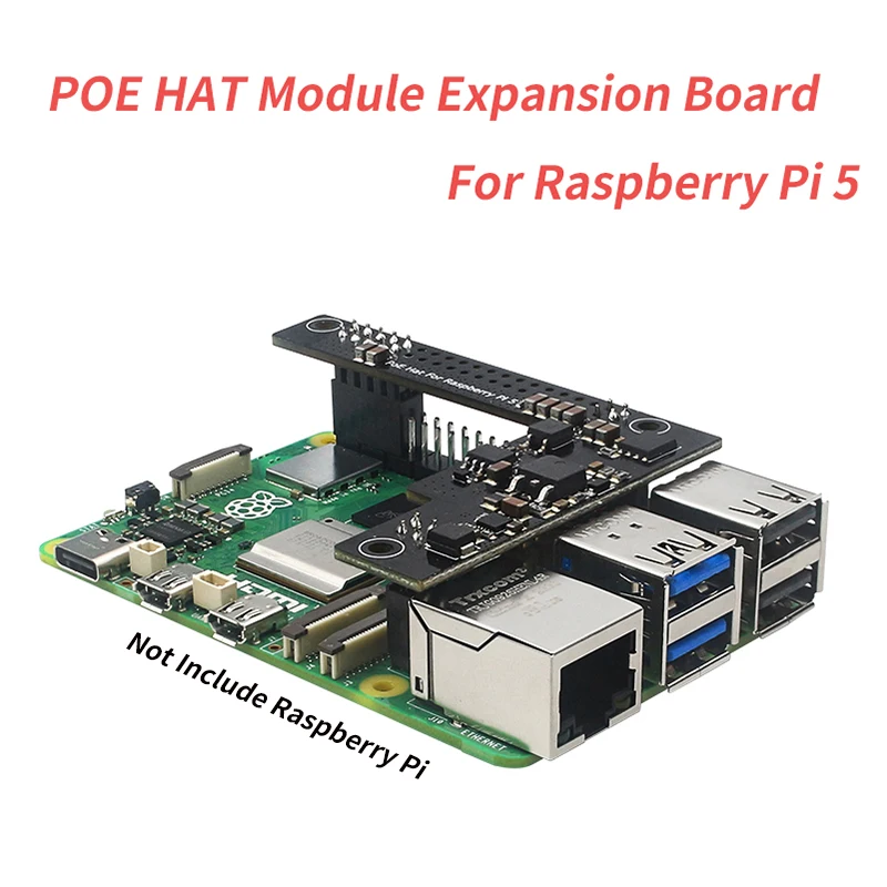 

Плата расширения Raspberry Pi 5 POE MINI HAT 5 В 5 А, питание через RJ45 Ethernet 802.3af/at, модуль для Raspberry Pi 5