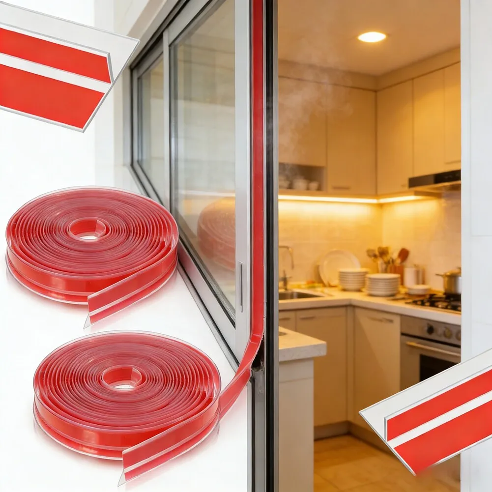 T-Shaped Door Draft Stopper Silicone Seal Strip For Windows Gaps Waterproof Insulation Noiseproof Strip Door Seals Home Supplies