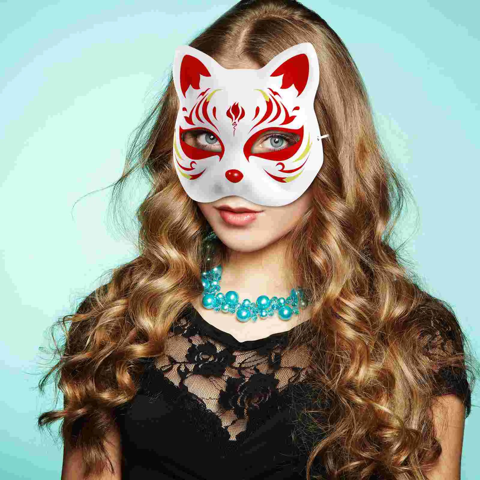 10 Pcs Mask Craft Face Masks Paper Cat Paint Tail Costume Blank Masquerade Supplies Sheet Miss