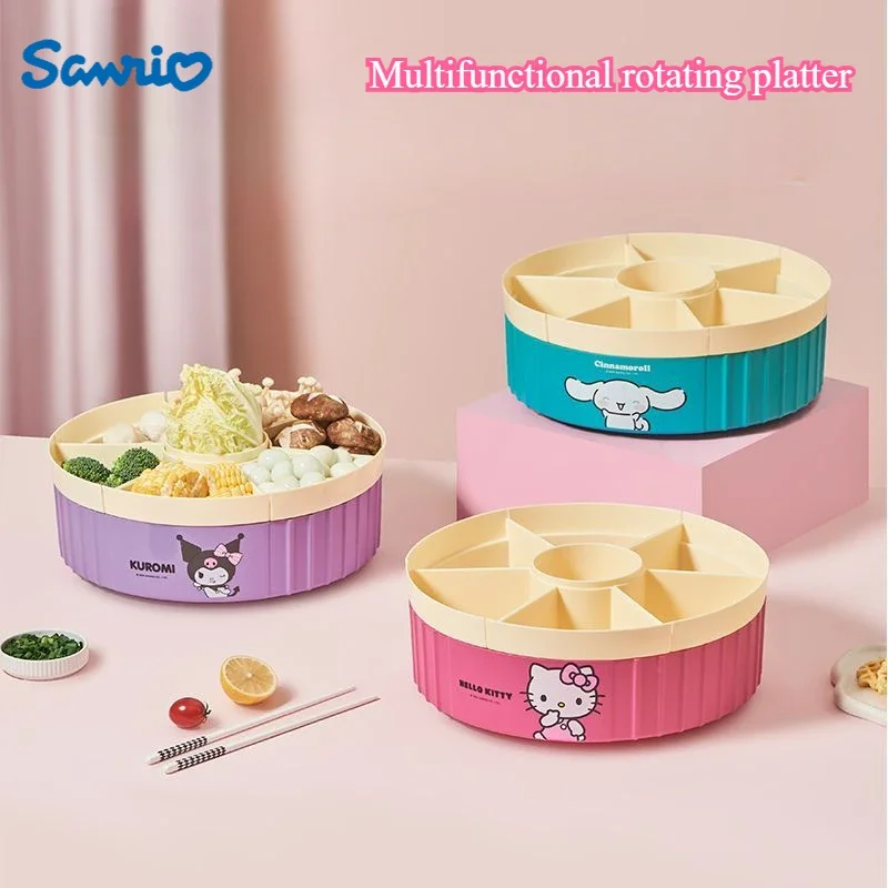 sanrio cute rotating storage platter Hello Kitty creative multi-layered splicable snacks, candy and miscellaneous storage box