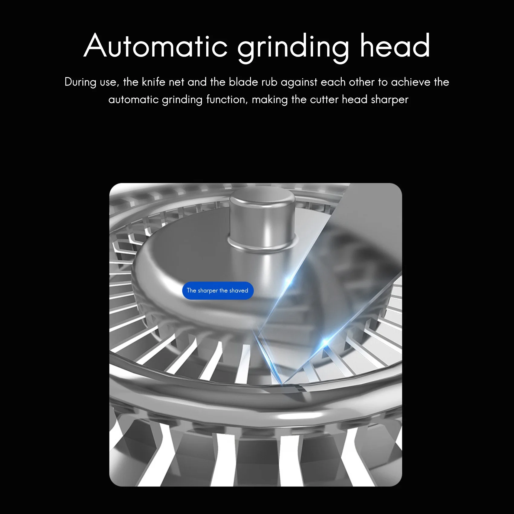 Hot Sale-4X الرجال ماكينة حلاقة كهربائية رؤساء شفرة حلاقة كهربائية استبدال رئيس 6 شفرات رئيس ماكينة حلاقة استبدال أصلع الأسود #2