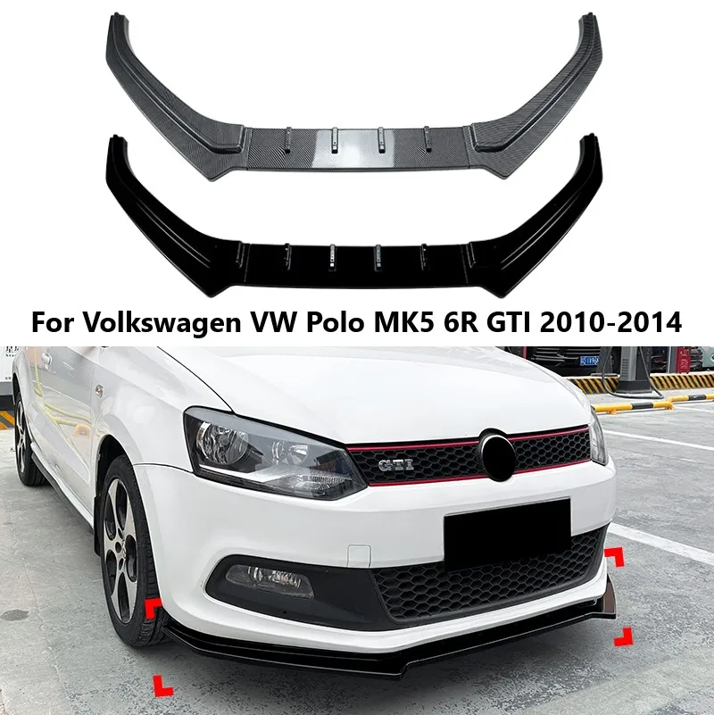 

Car Front Bumper Lip for Volkswagen VW Polo MK 5 6 R GTI 2010-2014 Spoiler Diffuser Splitter Auto Body Kits Car Accessories