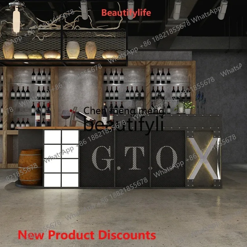 LHY26 ss Vintage Industrial Style Restaurant Cashier Counter Milk Tea Shop Bar Corner Bar Table Internet Cafe Reception Counter