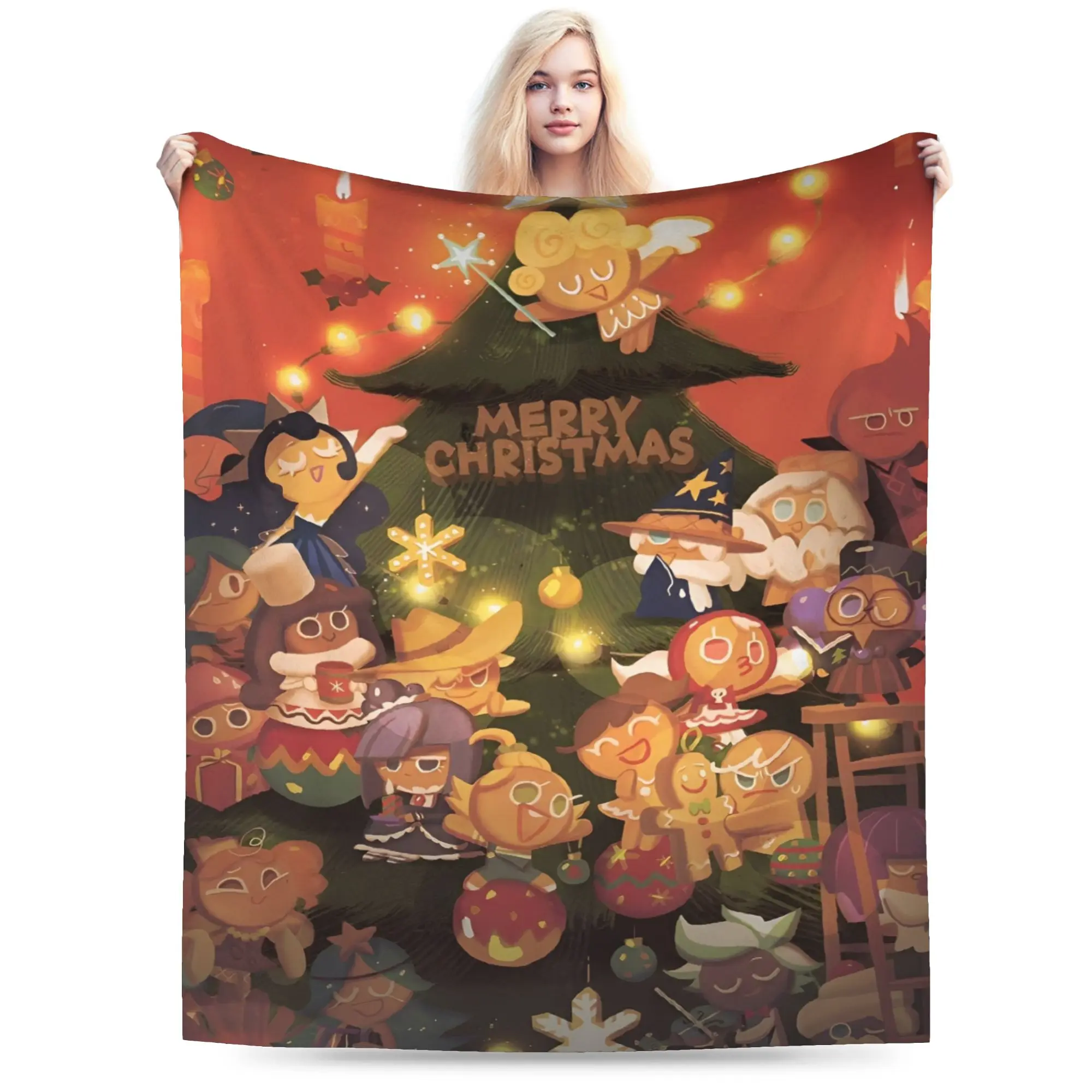 Cookie Run Kingdom Soft Warm Blanket  Decorative Plush Throw Blanket Novelty Couch Chair Flannel Bedspread Sofa Bed Cover