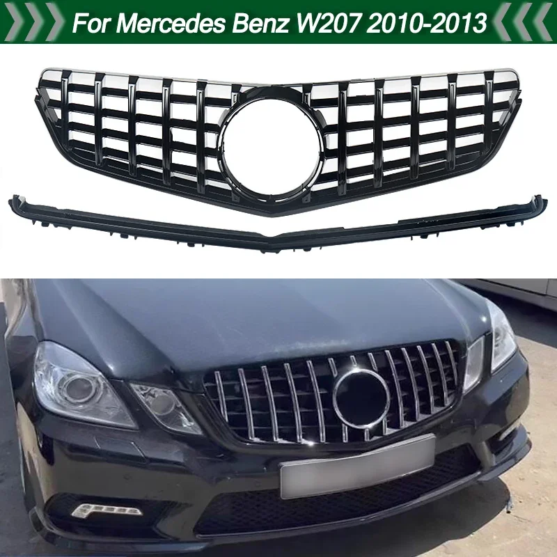 

For Mercedes W207 C207 Grille 2009-13 Benz E Class E350 E550 C207 Coupe GT-R Grille Tuning Front Bumper Grill Grid Accessories