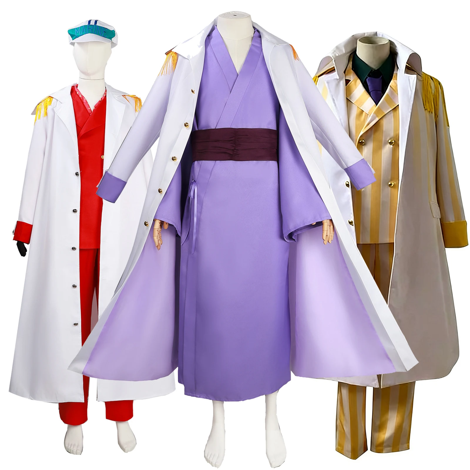 

Five Elders Admirals Cosplay Costume Kizaru Akainu Sakazuki Fujitora Marine Uniform Anime Halloween Carnival Party Outfit
