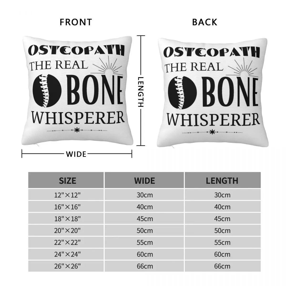Osteopath Real Bone Whisperer Square Pillowcase Polyester Linen Velvet Pattern Decorative Throw Pillow Case Room Cover 18