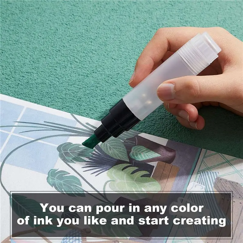 Set Of 28 Fillable Blank Paint Touch Up Pen Markers Refillable Paint Pen Clear Empty Markers Empty Paint Tube-Y18A