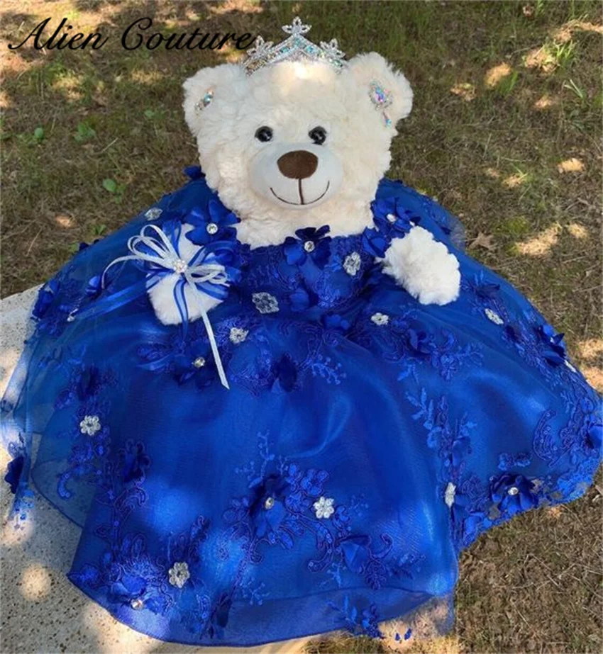 

Special Link For Personalized Royal Blue Quinceanera Teddy Bear Dress Crystals Floral Appliques Bear Not Included Customized