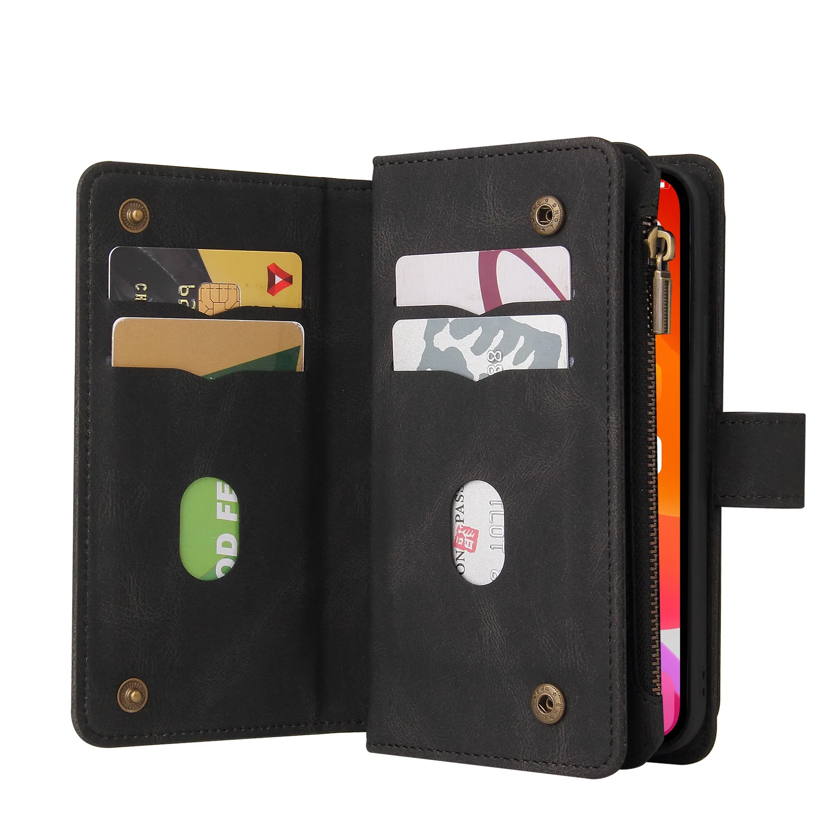 

Handbag Zipper Wallet Case For Funda Moto G84 G54 G24 G14 G04 Multi-15 Cards Leather Flip Cover For Moto G73 G53 G23 G13 G32
