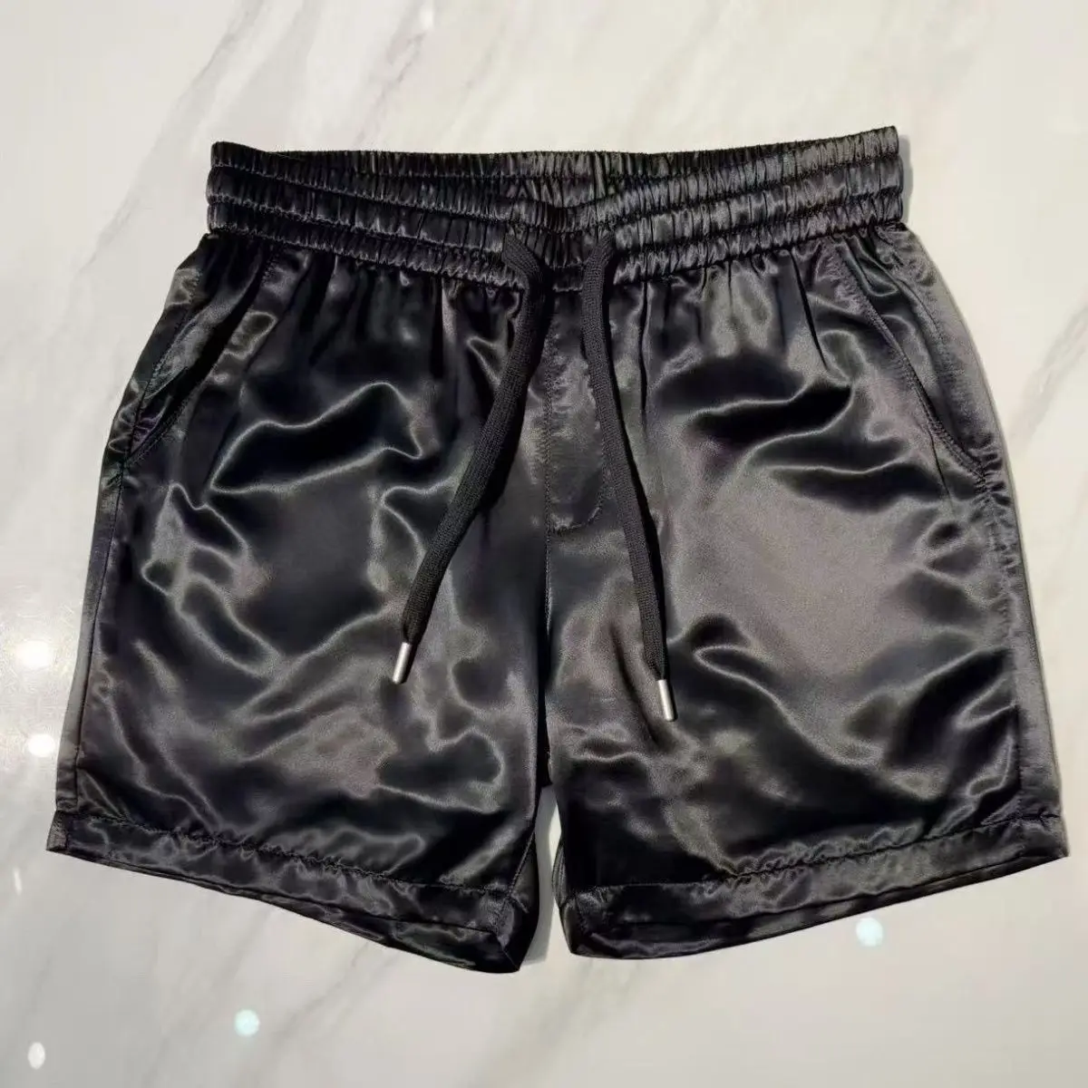Glossy Summer Party Club Shorts Plus Size Casual Satin Sleeping Silk Bottoms