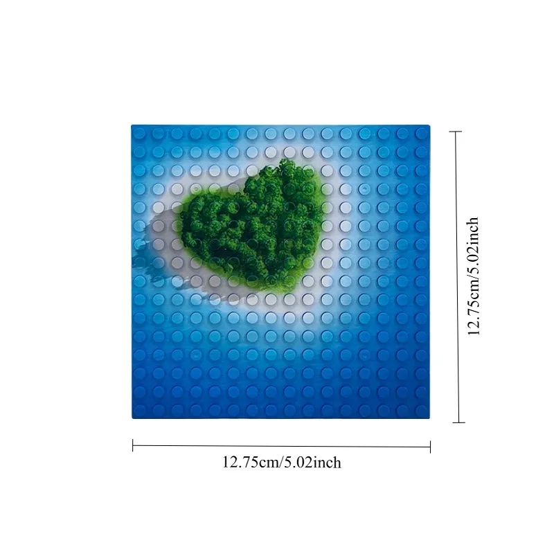 Small Particle Toy Model Heart-shaped Island Double-sided Circular Parking Lot Building Block Toy with Base Plate Accessories