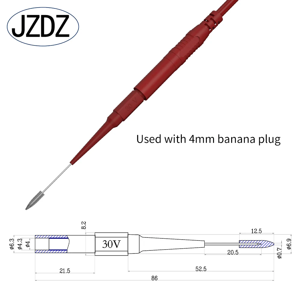 Imagem -06 - Jzdz-electrical Multímetro Test Leads Conjunto com Jacaré Clips Sonda de Perfuração Wire-piercing Gancho Clip Jt0089 Pcs