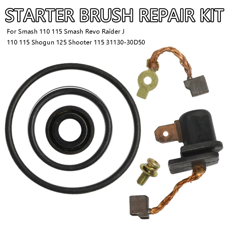 Kit de Reparación de Escobillas de Arranque para Motocicletas Smash 110/115, Shogun 125, Raider J 110, Smash Revo 115, Raider J 31130-30D50
