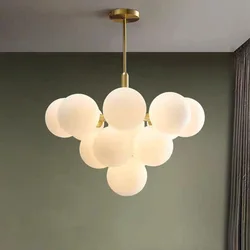Modern Luxury Glass LED Pendant Lights for Restaurant Kitchen Room Desks Chandelier for Bedroom Home Decor Hanging Lamp Fixture