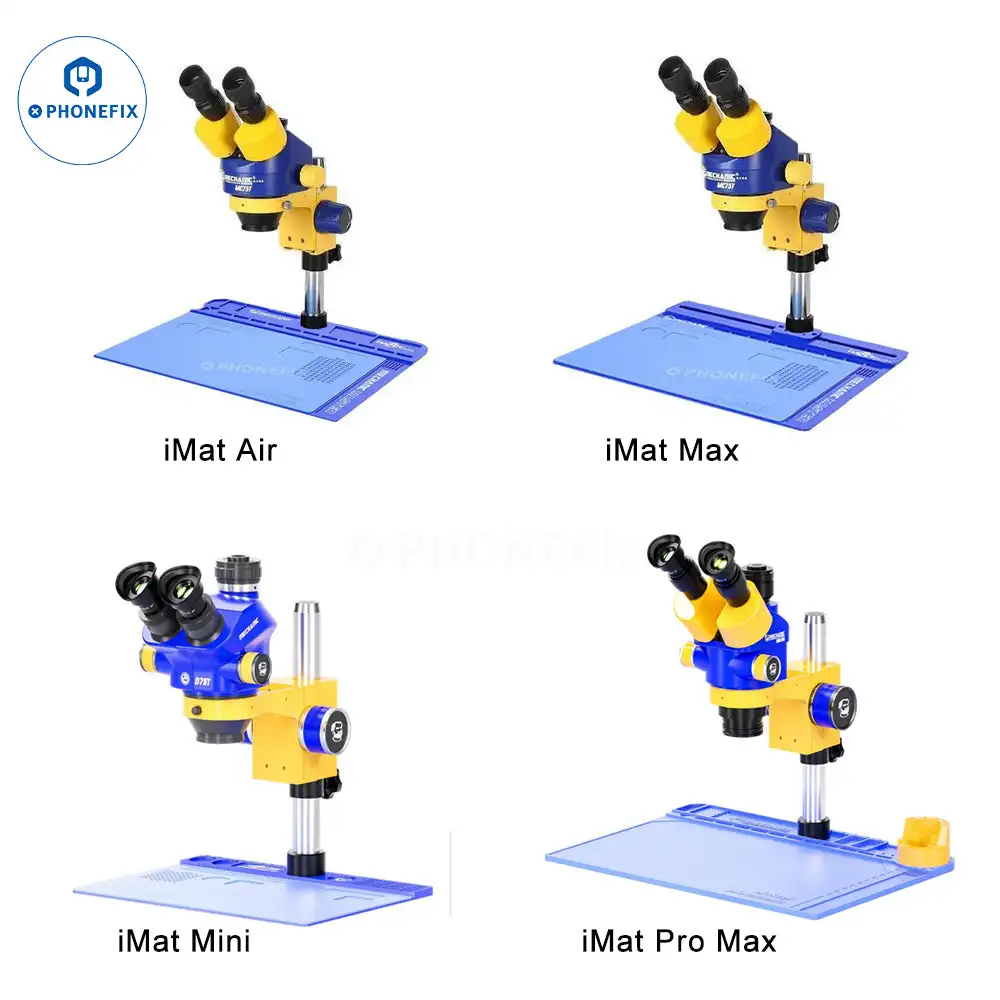 Mechanic Multifunction Aluminum Alloy Trinocular Microscope Base Soldering Repair Platform Stand Holder Worktable Silicone Mat