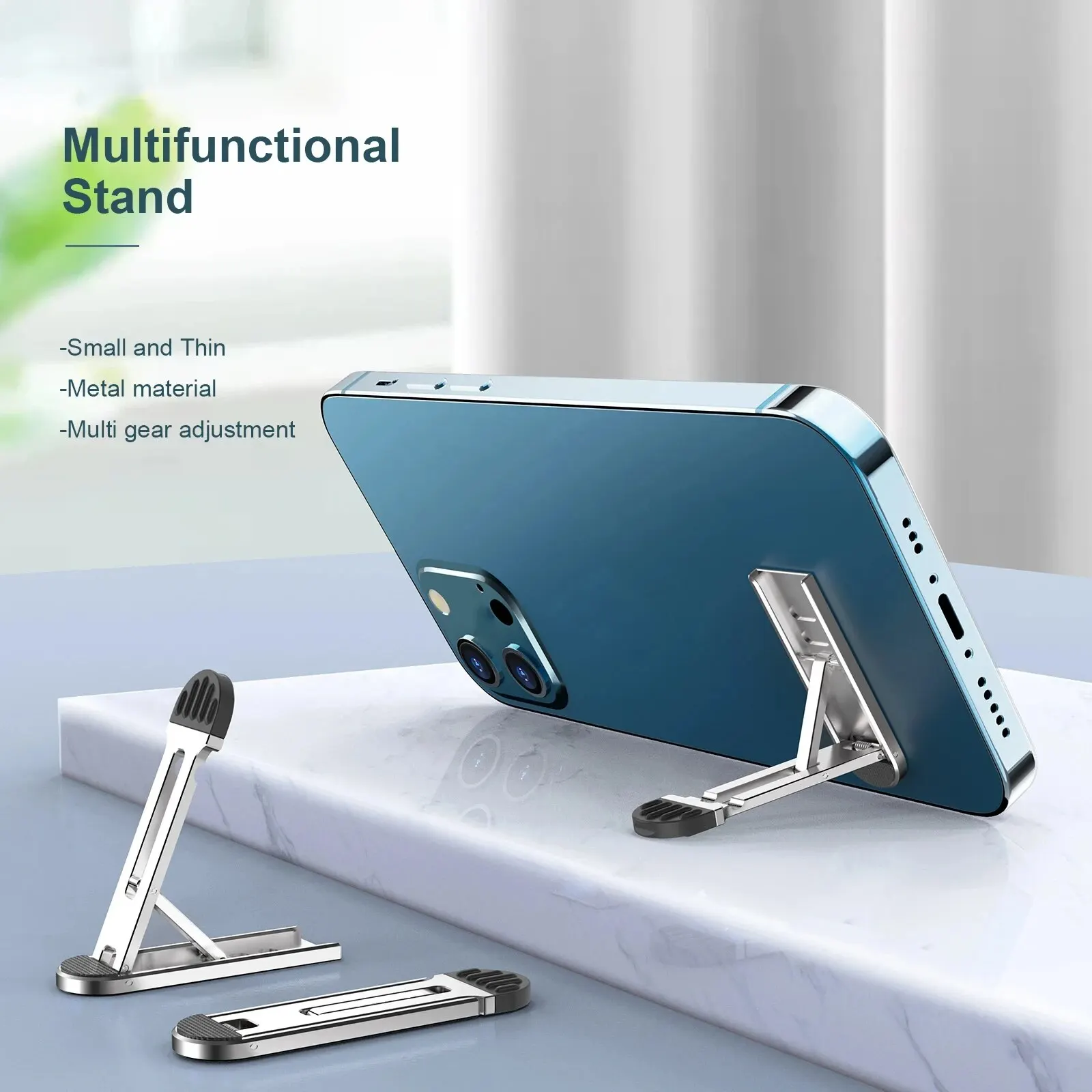 Invisible Folding Zinc Alloy Stand Multiadjustable Mobile Phone Back Stand Tablet Pc Laptop Stand Ultrathin Adhesive Mini Nonsli