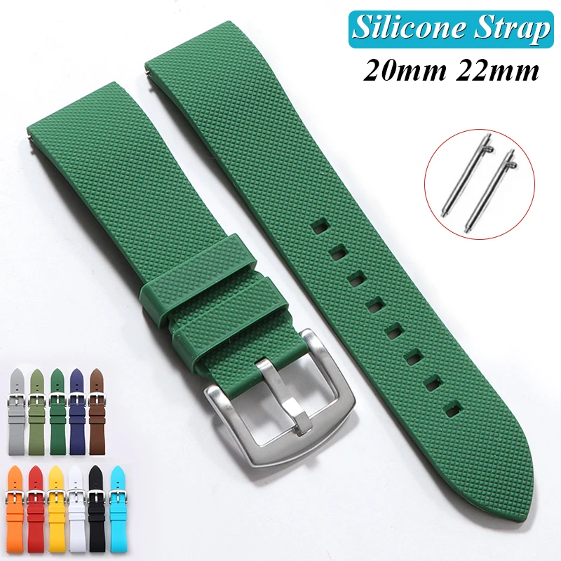 20mm 22mm Rubber Strap High Quality Silicone Watch Band for Omega Soft Sport Belt Waterproof Wristband Quick Release Bracelet