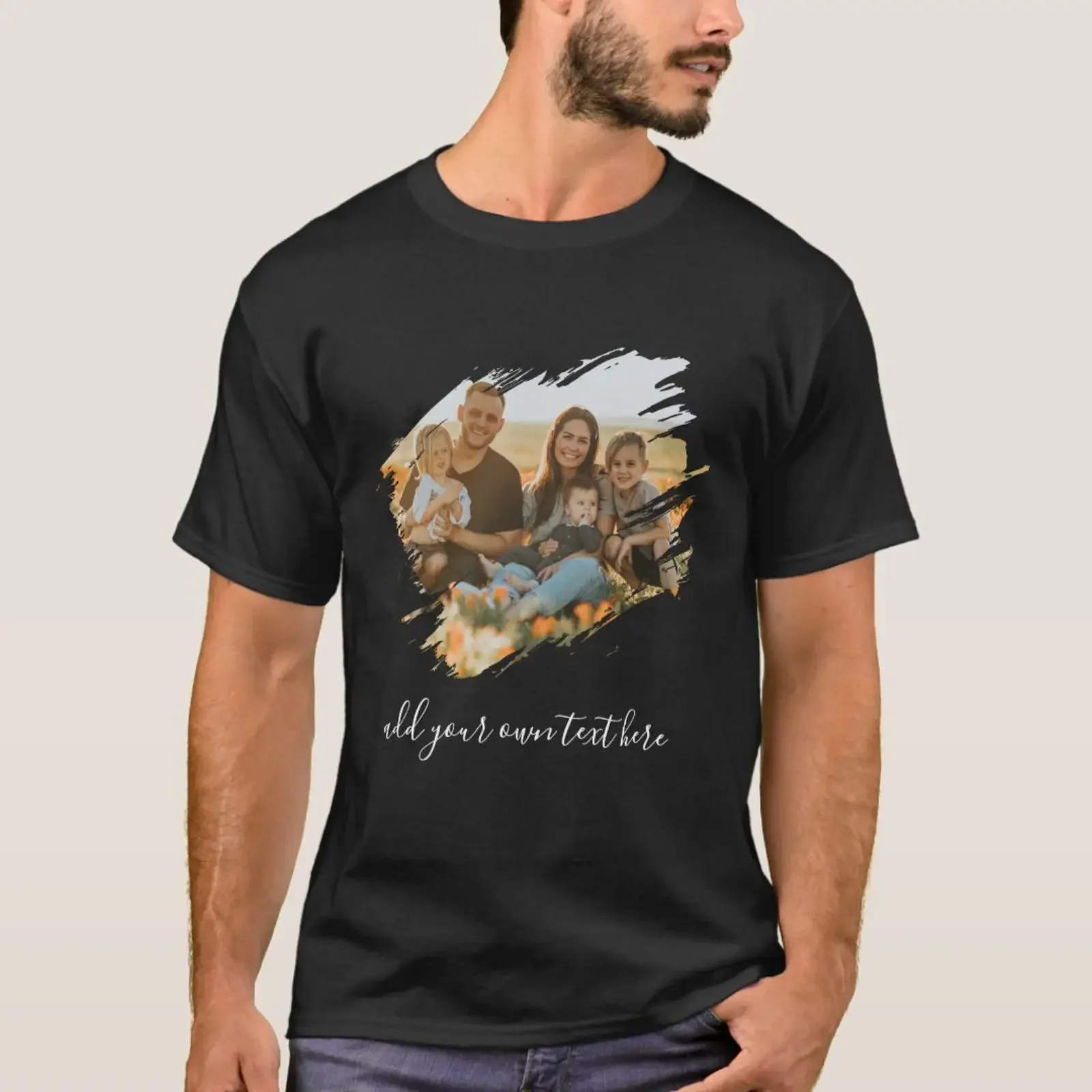 Create Your Own Photo T Shirt vintage Washed streetwear Stretched Soft Breathable Top For Everyday Wear Versatile Stylish