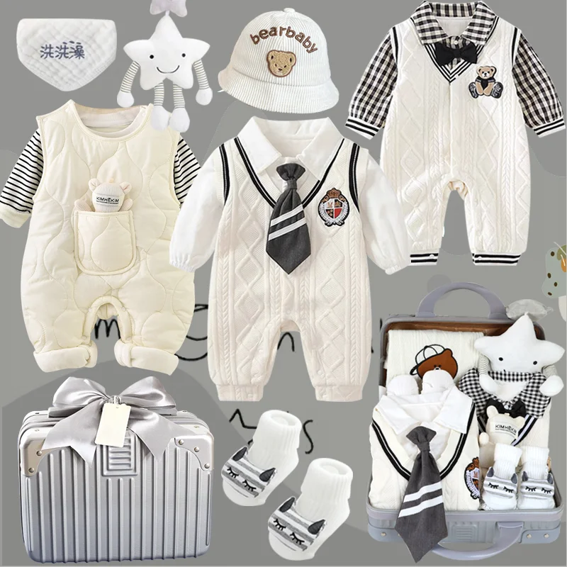 Newborn meeting gift box clothes suit baby gift first month old 100 days old baby birth meeting gift high-end