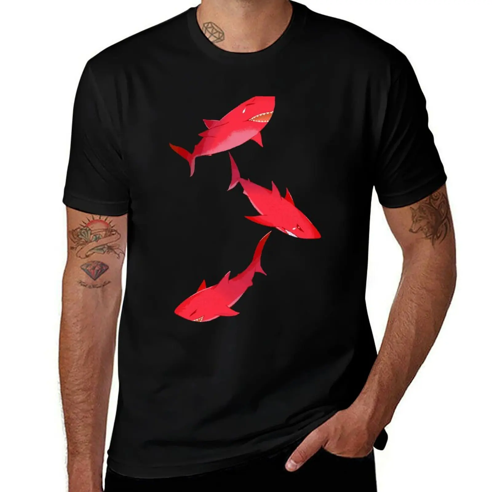 

Shark Sakura T-Shirt Fashion Casual Short Sleeve Top