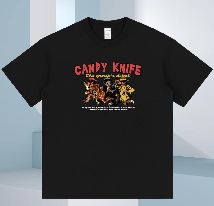 تي شيرت À Manches Courtes Rétro En Pur Coton Imprimé De Dessin Animé Americain Pour Hommes Et Femmes Nouveau