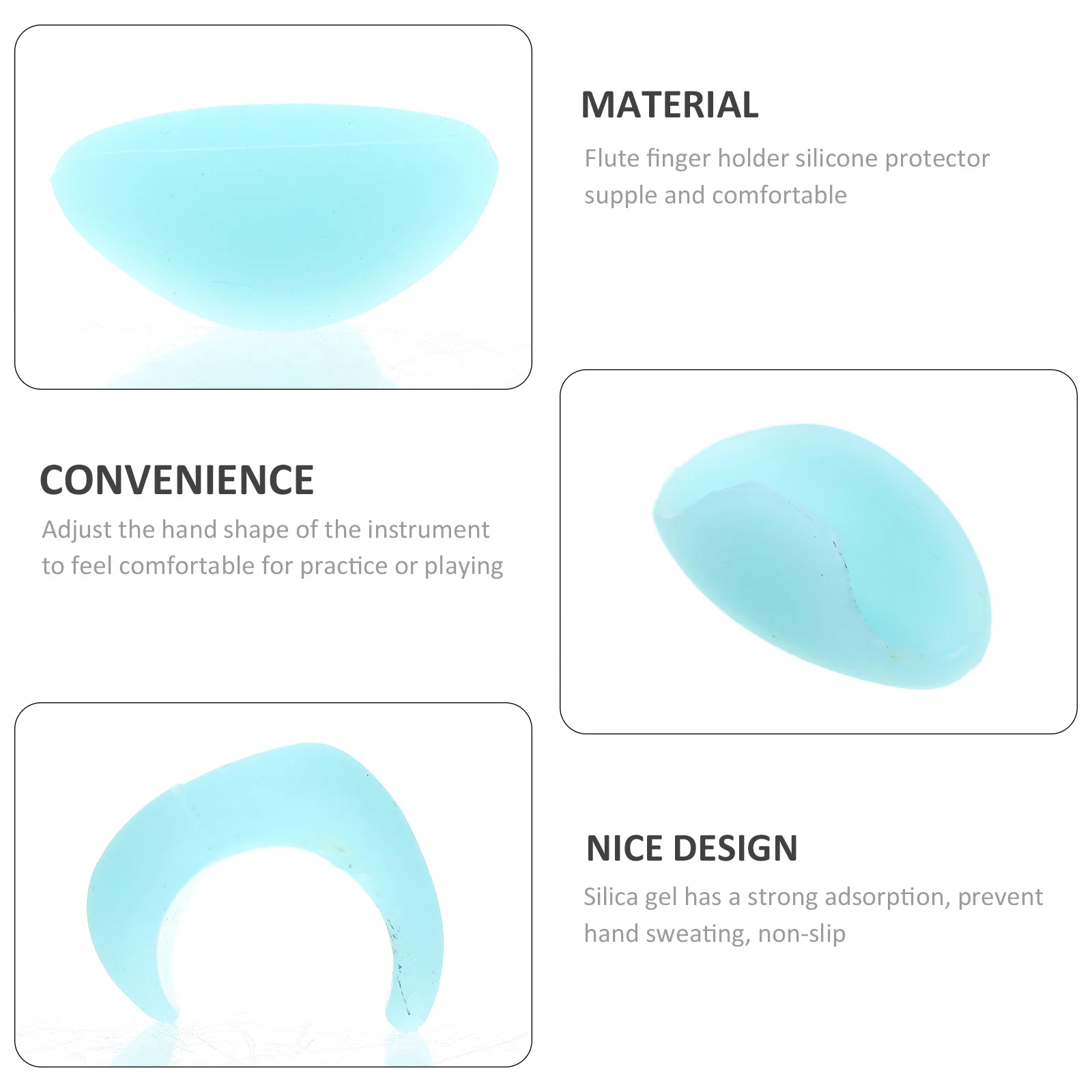

2Pcs Flute Finger Protector Silicone Cushion Non Slip Design Long Term Use Comfortable Feel Instrument Supplies