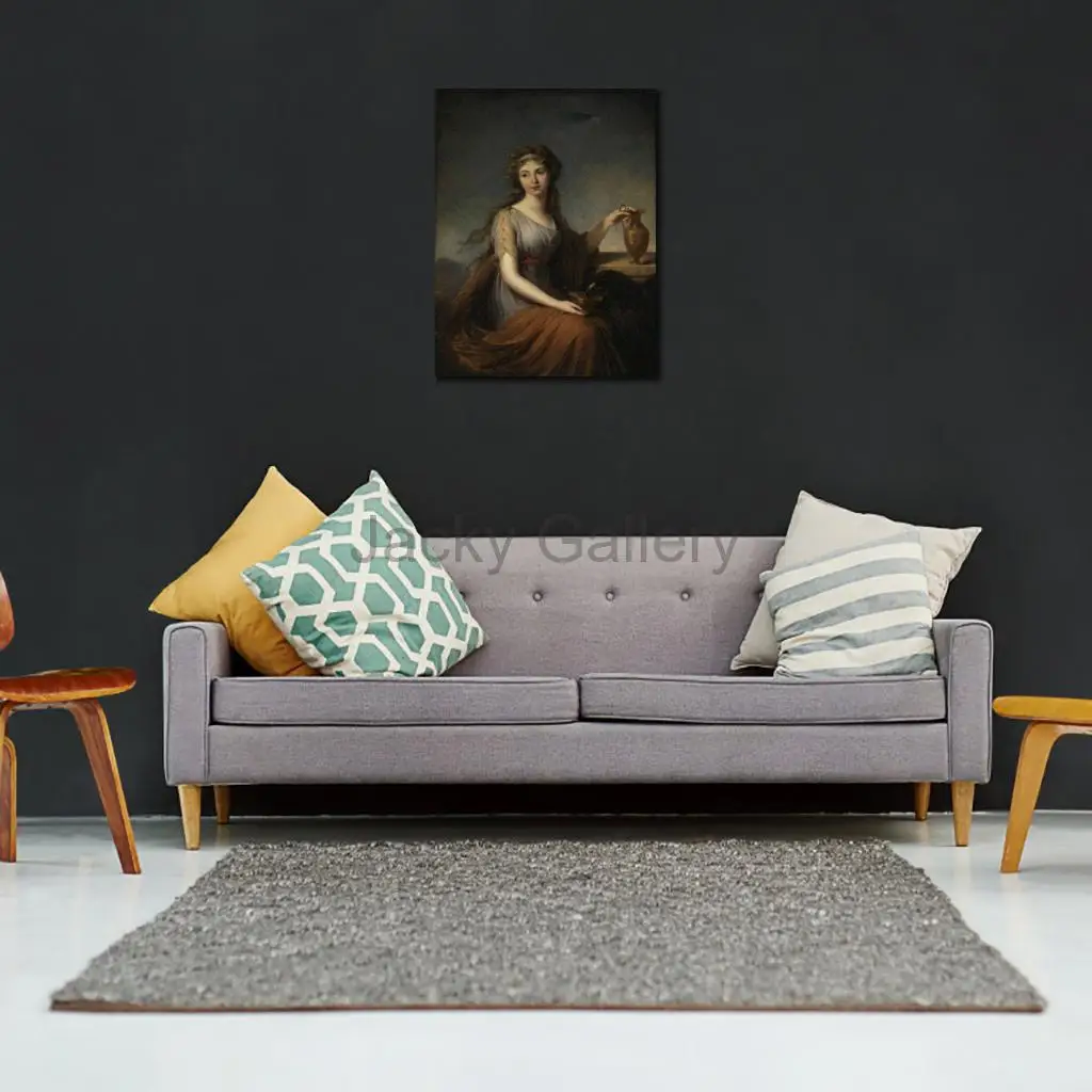 Portrait Miss Pitt As Hebe Realist Oil Painting Canvas Elisabeth Vigee Lebrun Hand Painted Masterpiece for Office Wall Decor