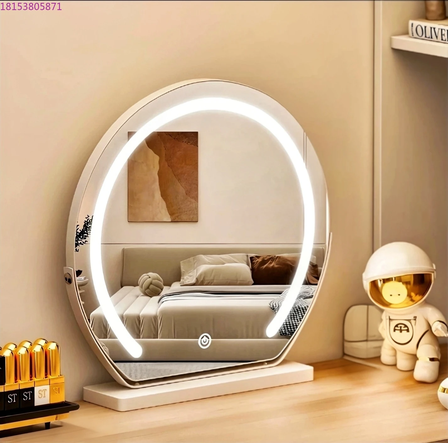 Semi Circle Makeup Desktop LED Lighted Table Type Smart Home Bedroom Popular Rotatable