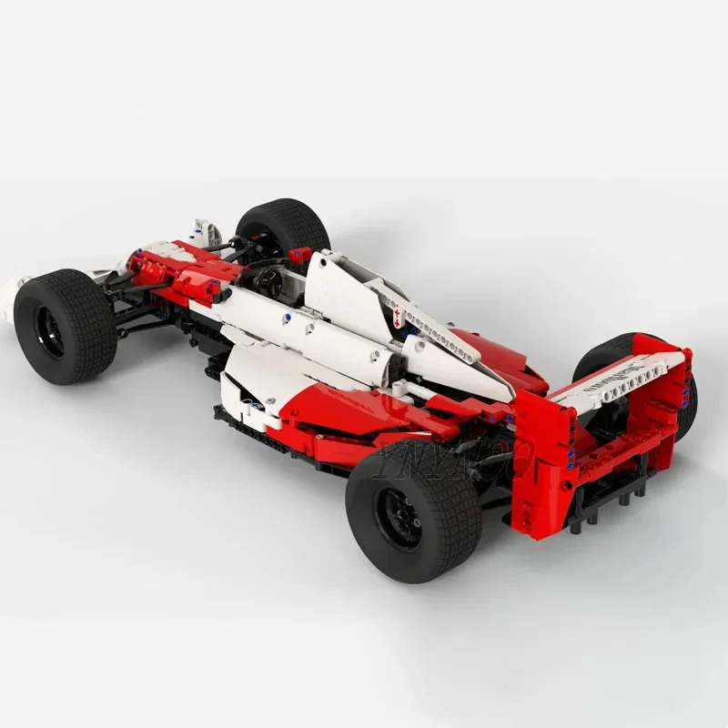 테크니컬 MOC Ayrton Senna Formula 1 McL60 F1 하이테크 브릭 자동차 모델, 1/8 체중계 빌딩 블록 키트, 성인 장난감 선물