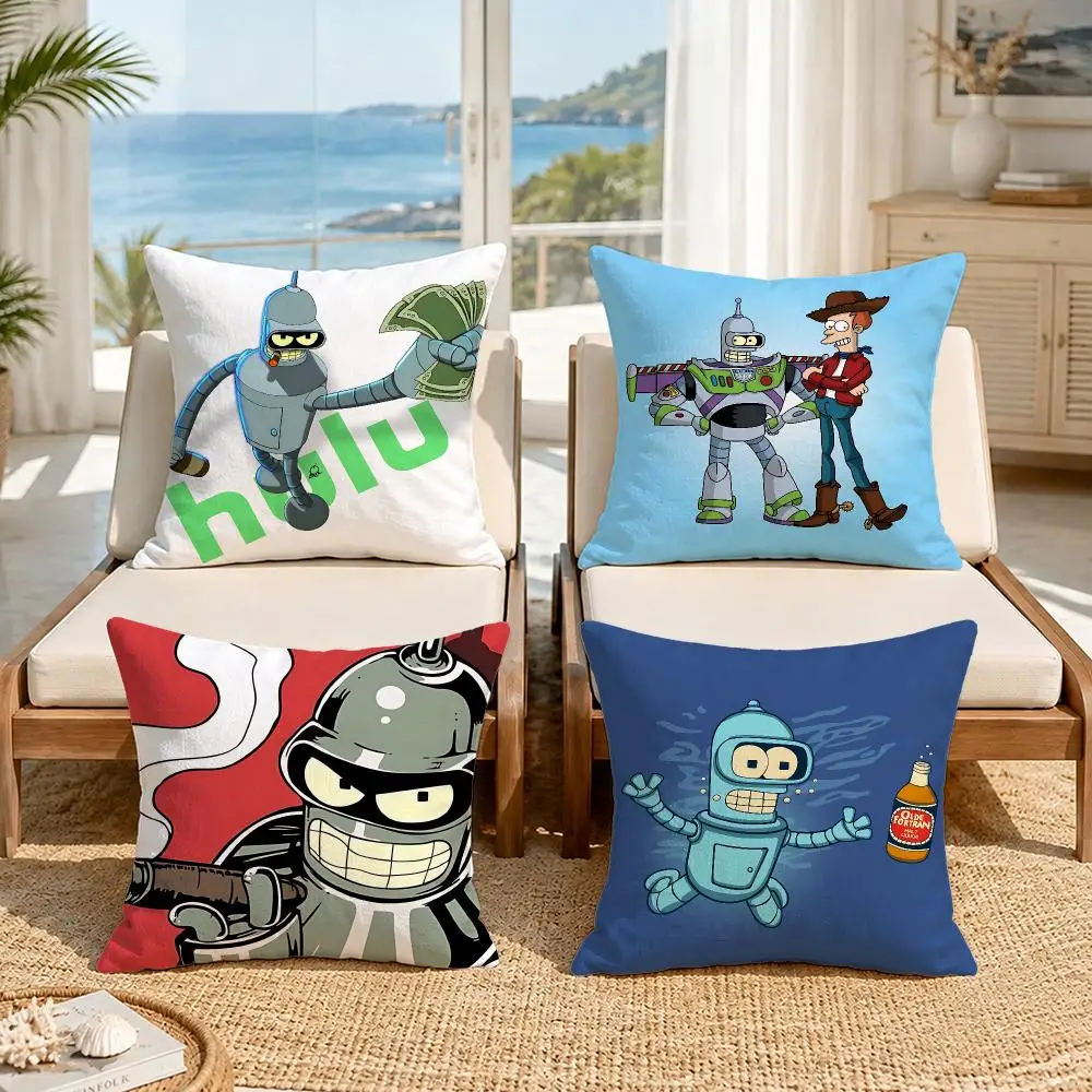 Cartoon Futurama Cushion Cover Soft Pillow Cover Two‑Side Printing Throw Pillow Case for Sofa Pillowcase Home Decoration