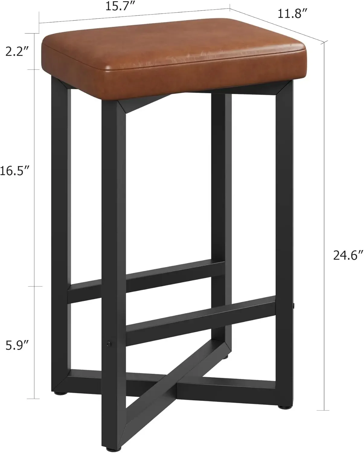 Garvee 4PCS Modern Backless Bar Stools Set of 4, 24.6