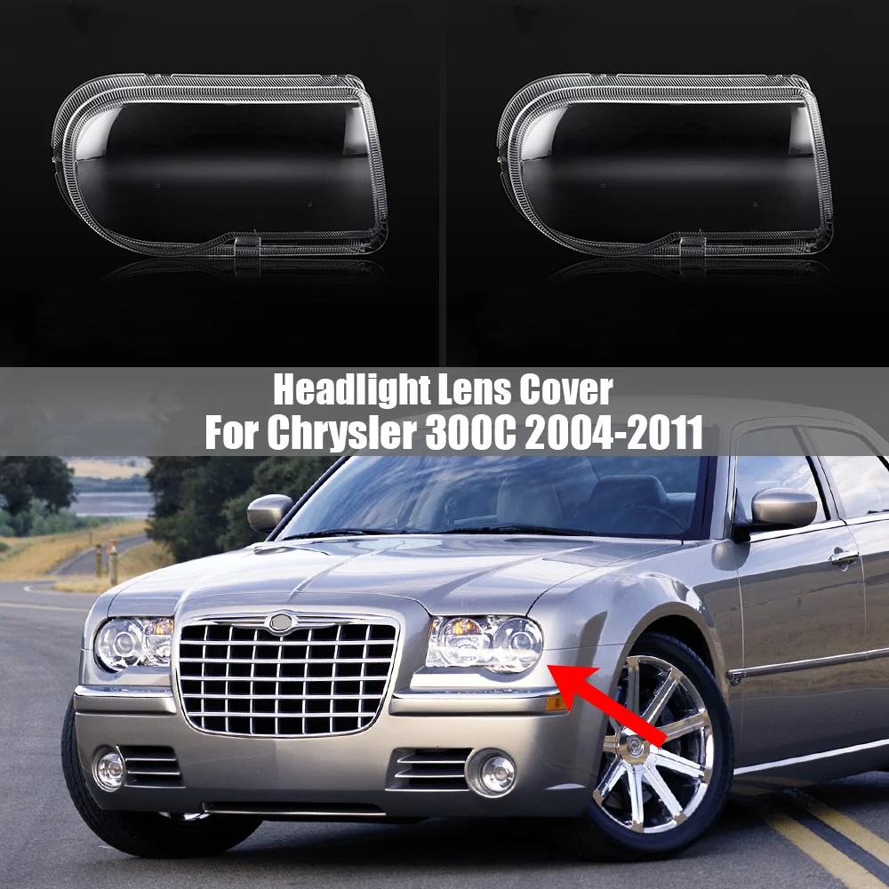 For Chrysler 300C 2004 2005 2006 2007 2008 2009 2010 Front Headlight Cover Transparent Shade Lamp Headlamp Shell Plexiglass