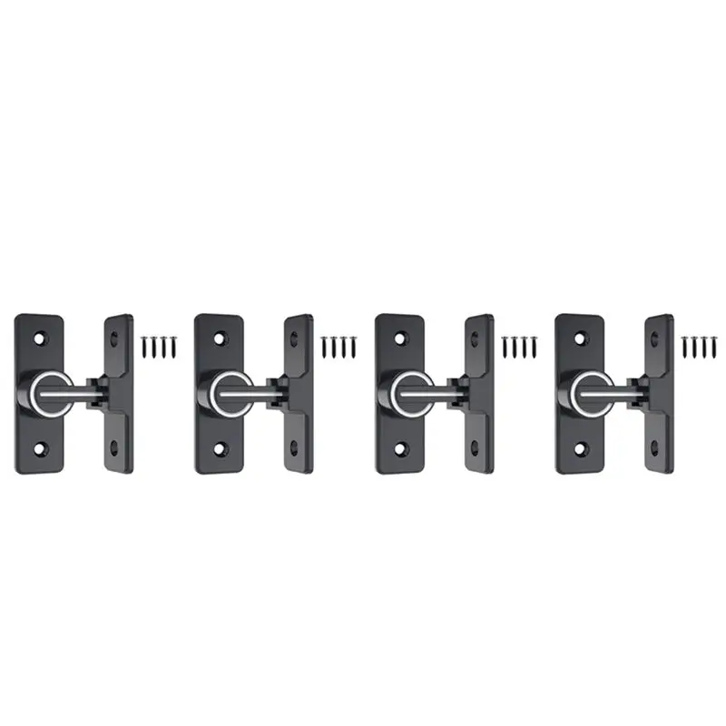 Y42A-Barn Door Lock Hardware, 90 Degree Heavy Duty Gate Latches Flip Latch Safety Door Bolt Latch Lock 4 Pack