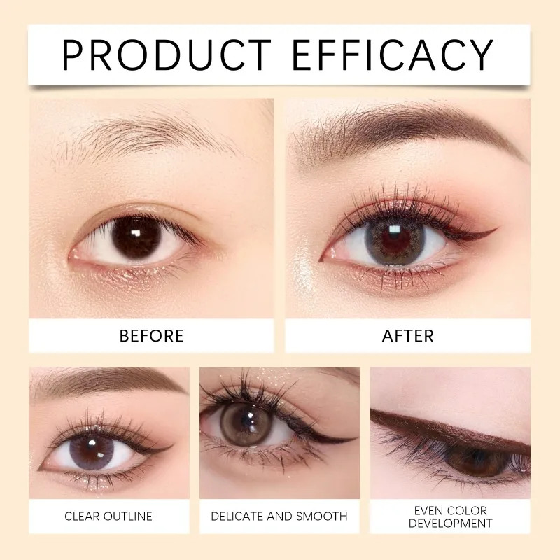 1PC Waterproof Black Eyeliner Pencils Gel Pen Long-Wearing Natural Smudge Proof Non Fading Silky and Smooth Eye Beauty Makeup