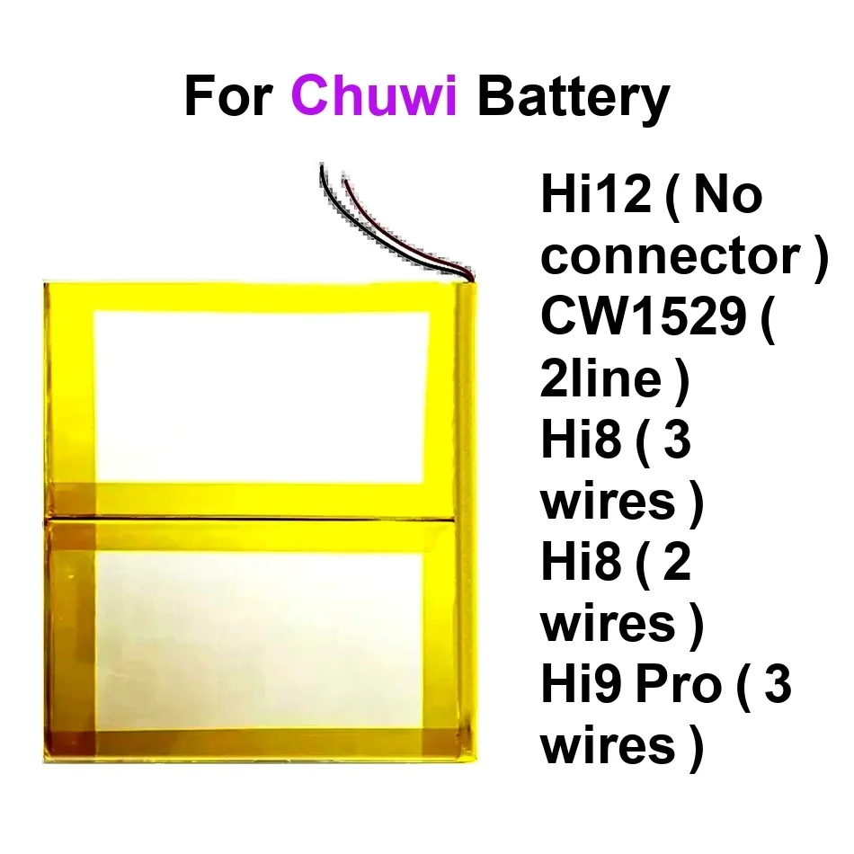 

Аккумулятор HI8 (2 провода) CW1529 2LINE 3 4800-10000 мАч для Chuwi HI 3-проводной 8 9 10 12 Tablet Pro Plus 4G