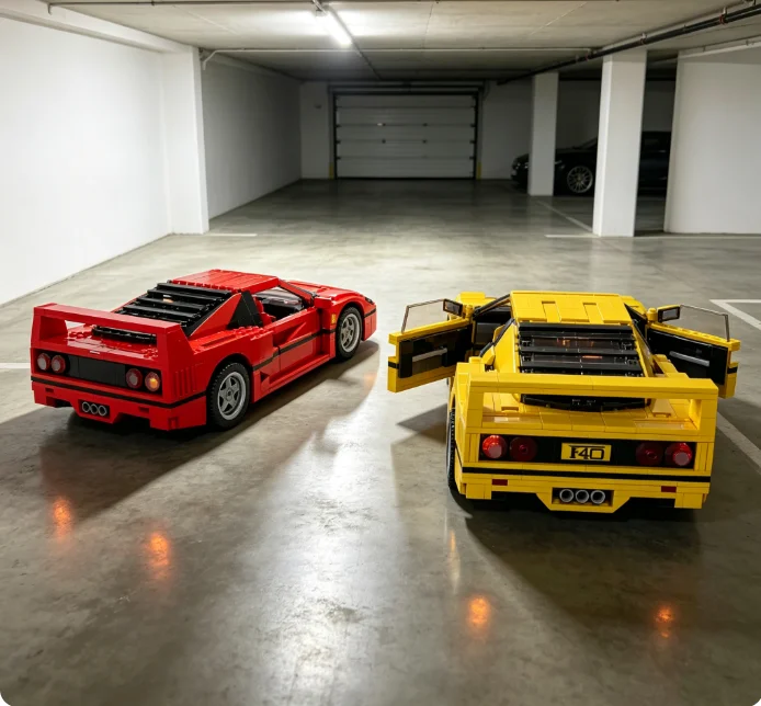2026 NEW HOT The Cheapest MOC Red and Yellow Supercar, Suitable for Adult Group Collection and Holiday Gift Selection