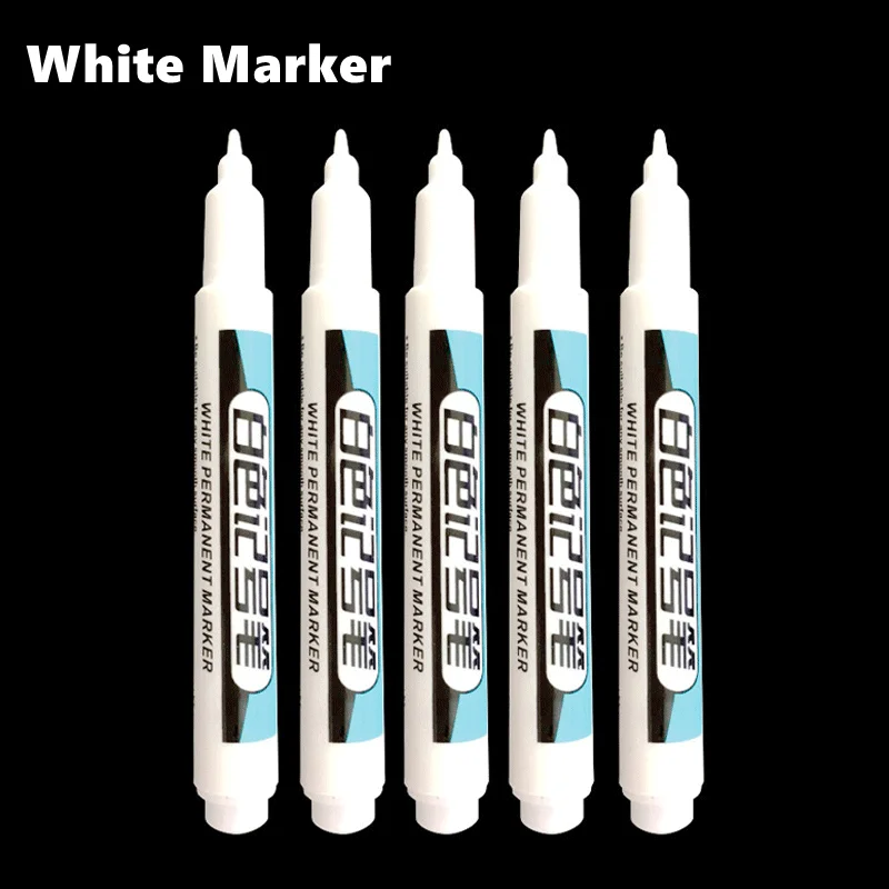 White Paint Marker set 0.7/1.0/2.5mm Fine Tip Oily Permanent Paint for Rock, Fabric, Wood, Metal, Glass, Canvas, Tires graffiti