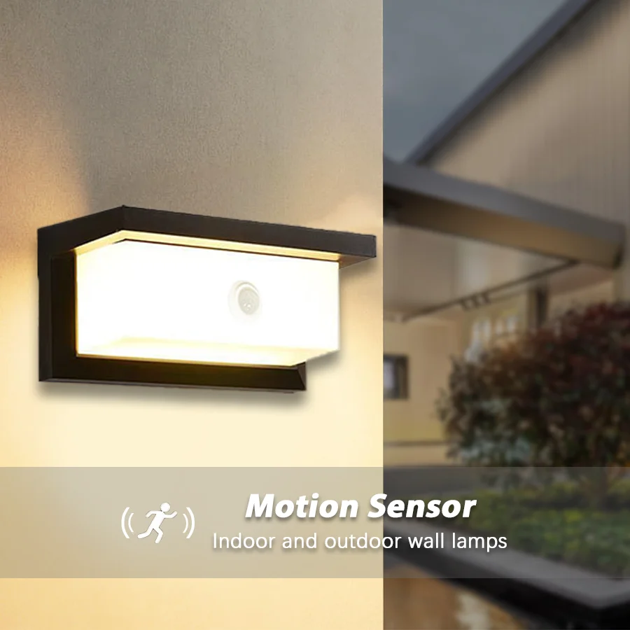 Lámpara LED de pared para exteriores, resistente al agua IP65, moderna, para porche, balcón, jardín, patio, accesorio de iluminación para pared exterior, 2 uds.