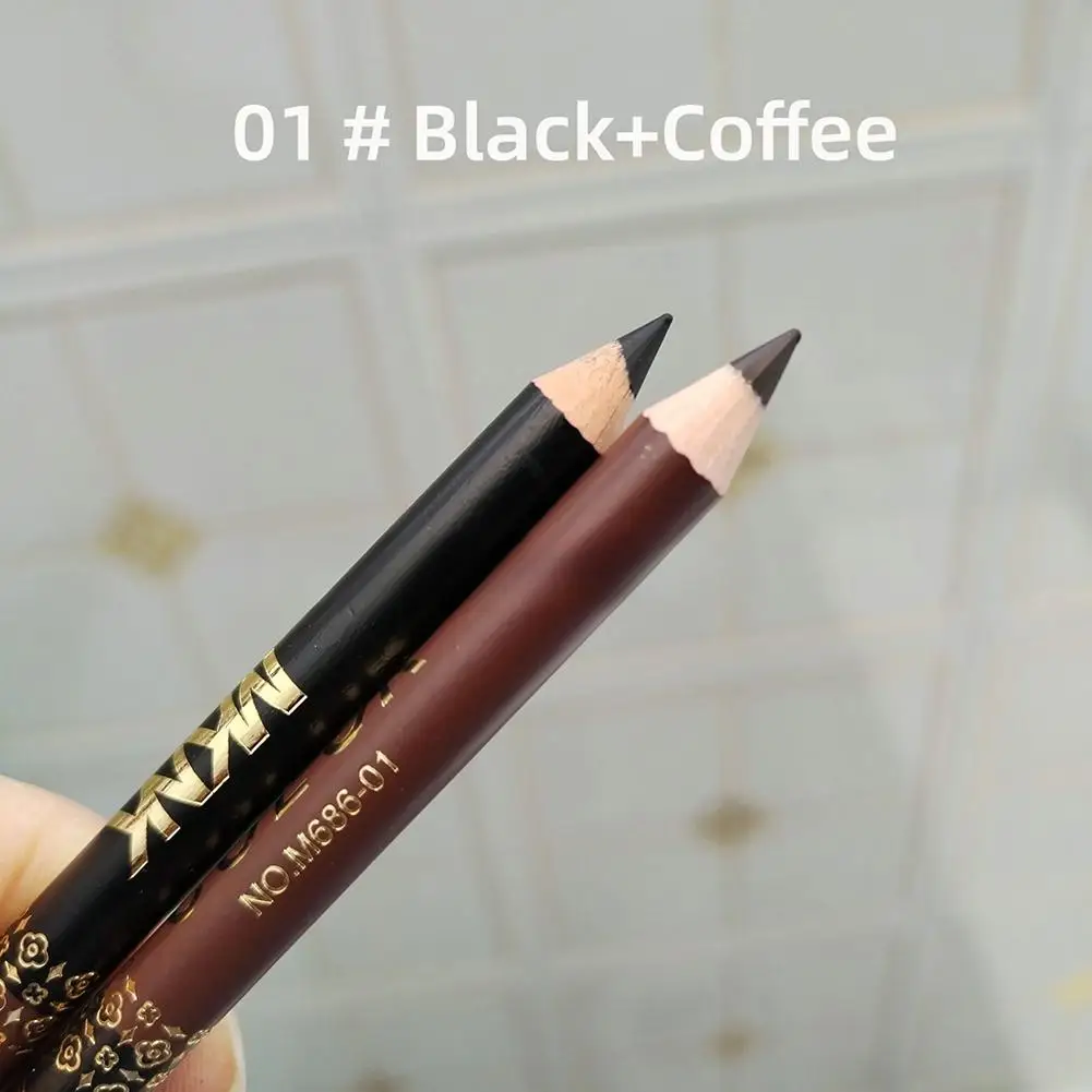 Double Headed Dual Color Eyeliner Pencil Smooth Lasting Waterproof Pearlescent Lying Silkworm Eyeshadow Pen Stick Eye Makeup