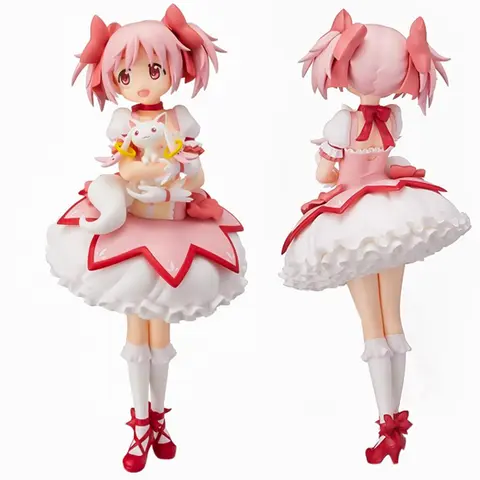 Anime magikano 18cm puella magi madoka magica figura pvc modelo boneca decoração de mesa estatueta ação coleta brinquedos presentes do miúdo