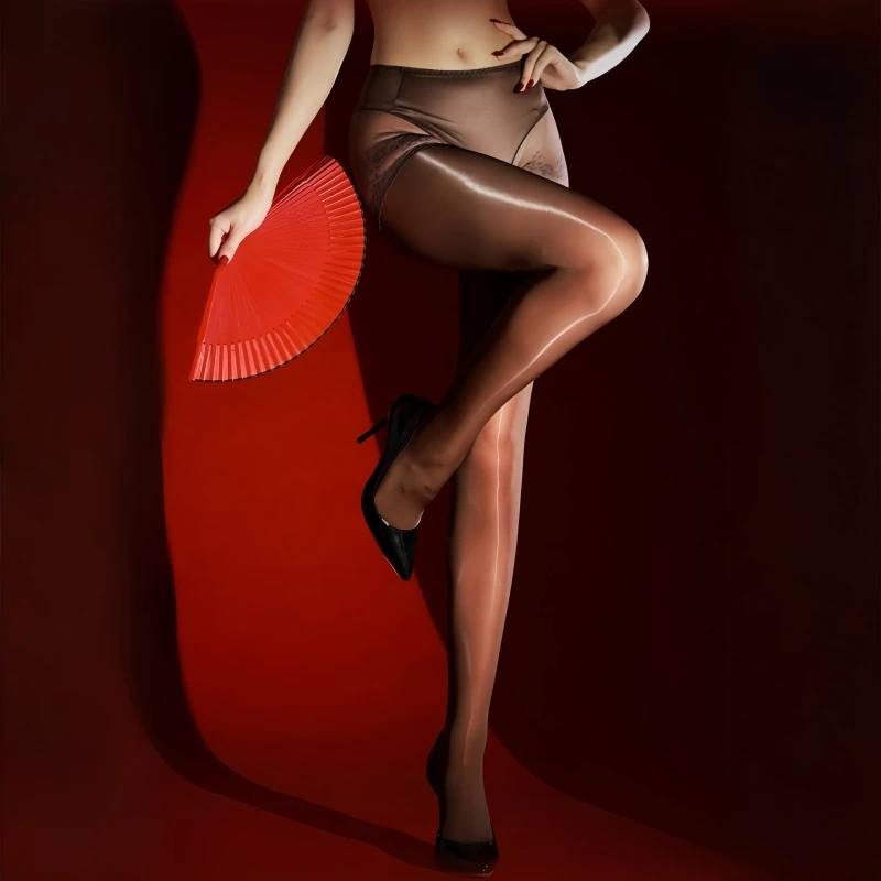 Women Large Size 8D Horse Oil Glossy Pantyhose Sexy Mesh Patchwork Fake Briefs Stockings Hot Pole Dance Nightclub Party Lingerie